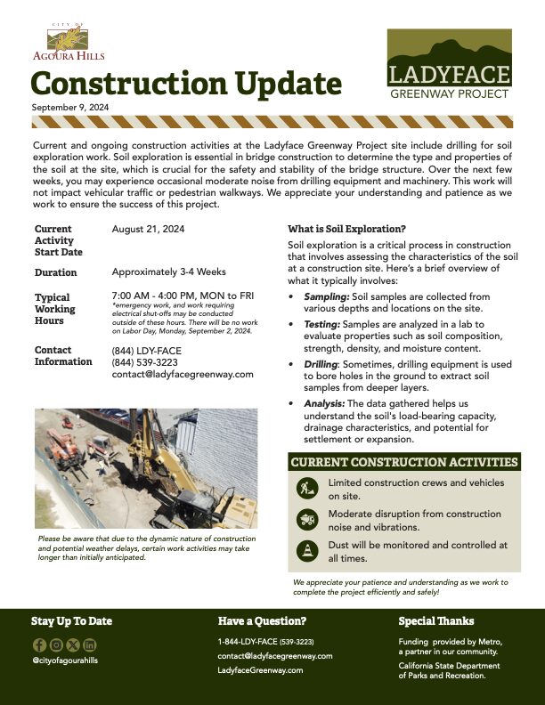 Construction Update – Soil Exploration