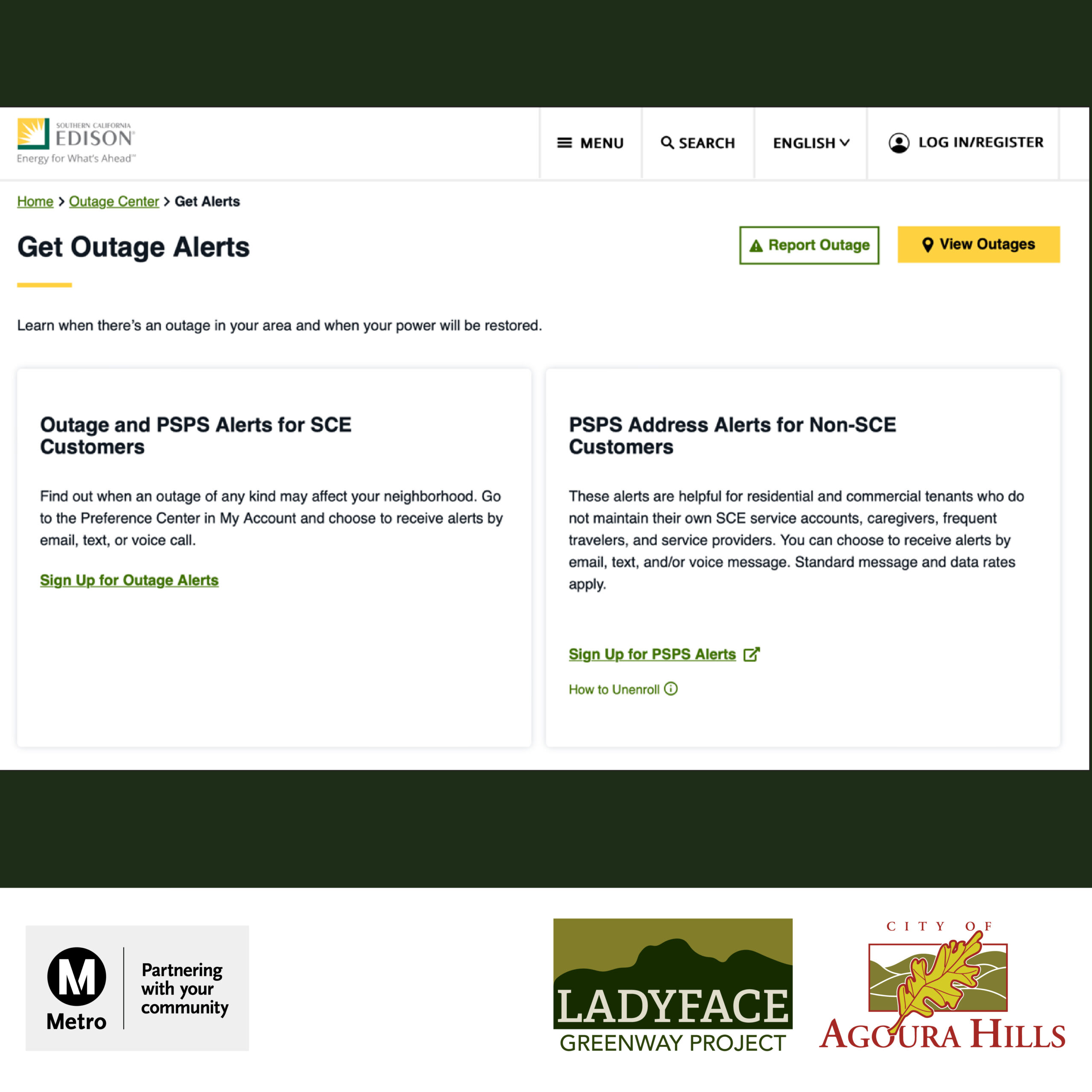 Sign-up for SCE Outage Alerts