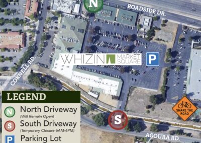 Temporary Driveway Closure – Whizin Business Center South Driveway on Agoura Road