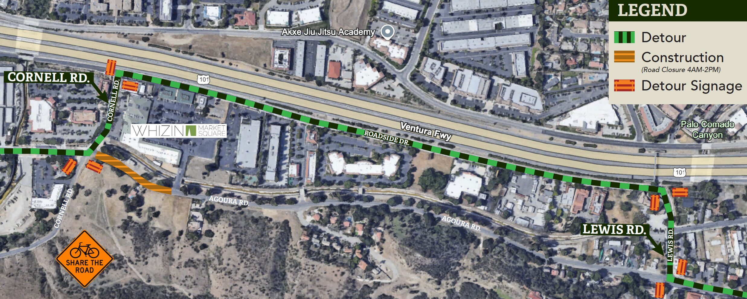 Temporary Road Closure – Agoura Road Closure with Detours on Cornell and Lewis Road